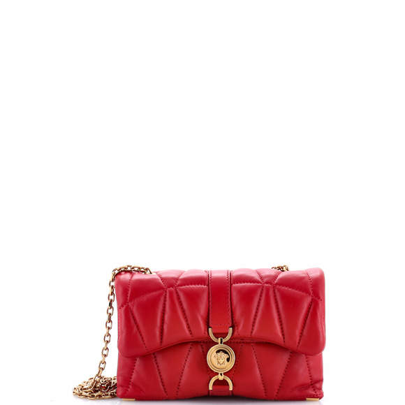 Versace Mini Kleio Shoulder Bag Quilted Leather